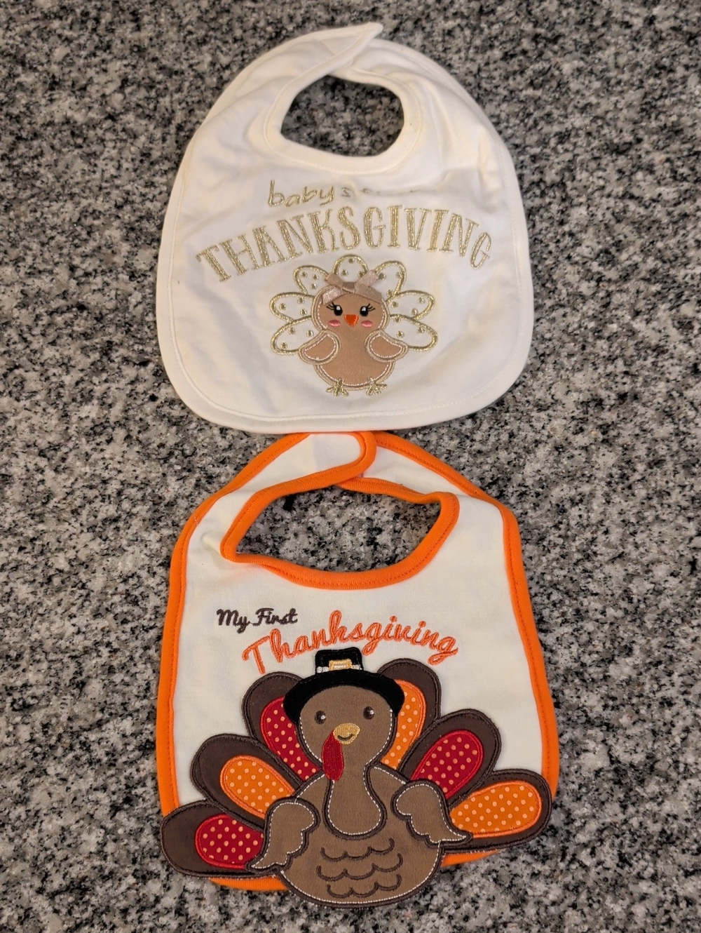 Baby Starters Thanksgiving Baby Bib Set - White & Orange